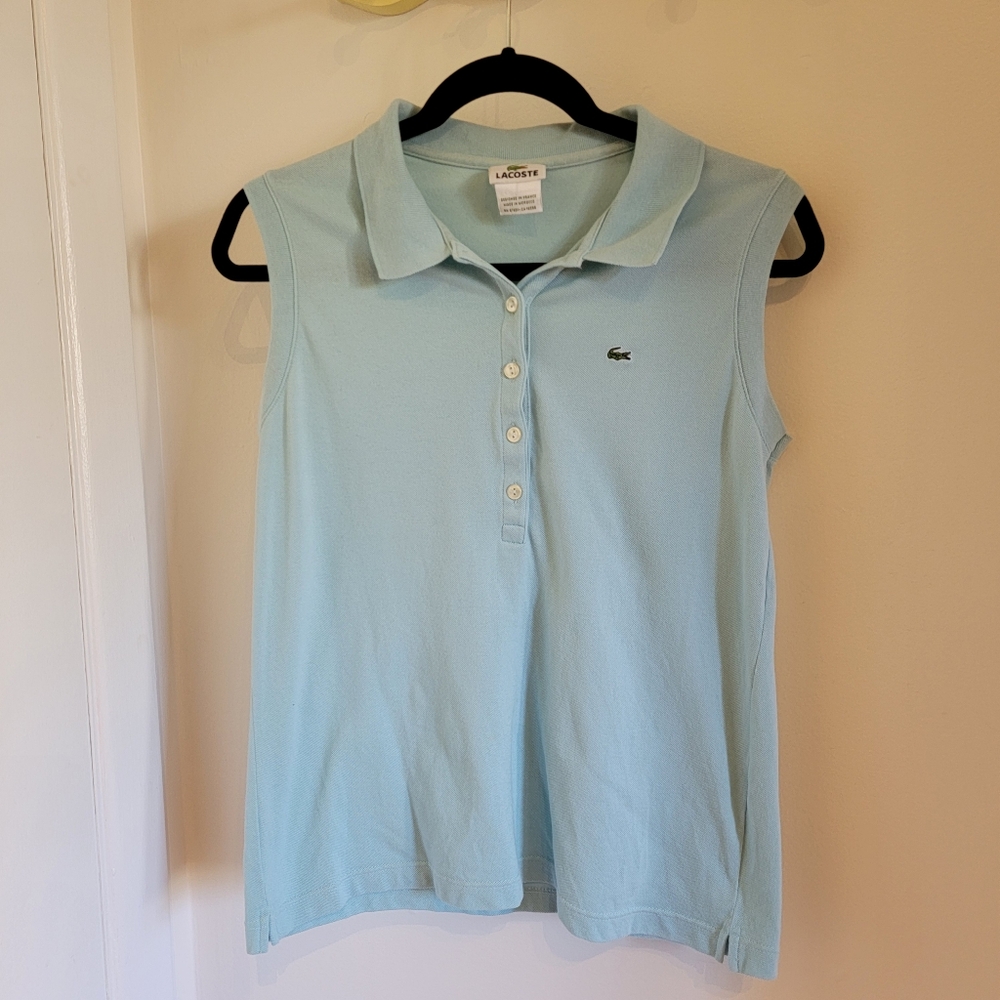 Light Blue Lacoste Sleeveless Polo